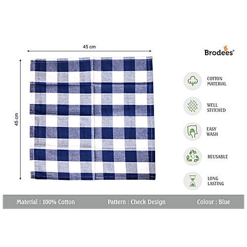 Buy Brodees Cotton Kitchen Towel - Blue, Checked, Easy Wash, 45 x 70 Cm  Online at Best Price of Rs 89 - bigbasket