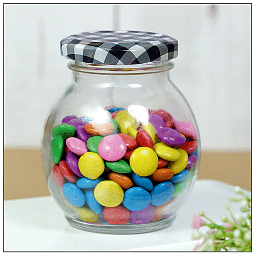 Buy Yera Glass Jar Set With Black Printed Lids - Small Online at Best ...