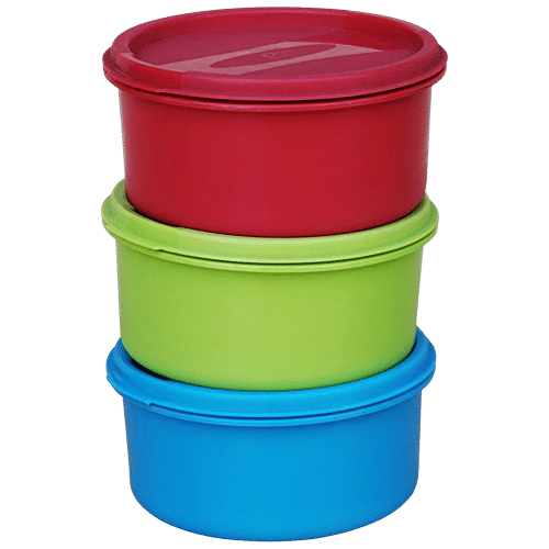 Buy Princeware Storage Containers - Round, Plastic, Assorted Colours 