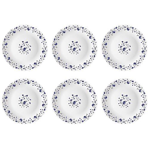 Best Microwave Safe Plate Plastic Plates for Dinner 11 inch (Pack of 6,  White)