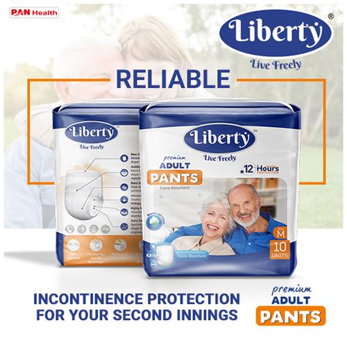 Liberty Premium Adult Diaper Pants, Extra Large (XL) 10 Count, Waist Size  (96-165cm  38-65 inches), Unisex, Leak Proof, Extra Elastics, High  Absorbency, 12 Hrs protection, Pack of 1 : : Health & Personal Care