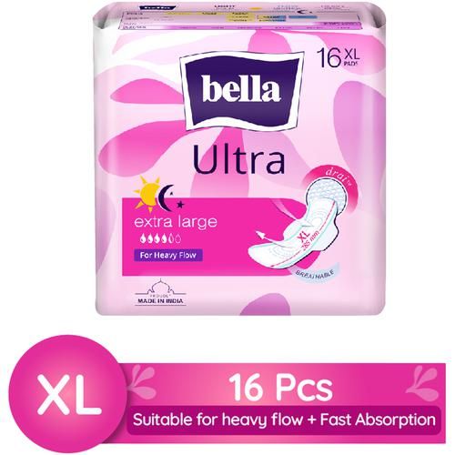 Bella Ultra Drai Sanitary Napkins - Extra Large, For Heavy Flow, 16 pcs