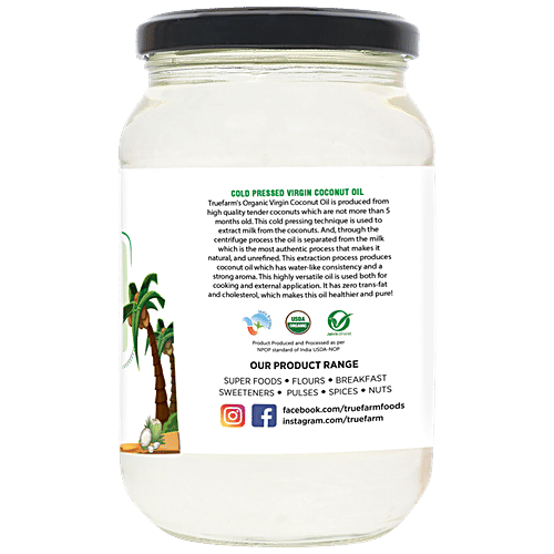 Buy Truefarm Organic Virgin Coconut Oil Cold Pressed Online At Best Price Of Rs 650 Bigbasket