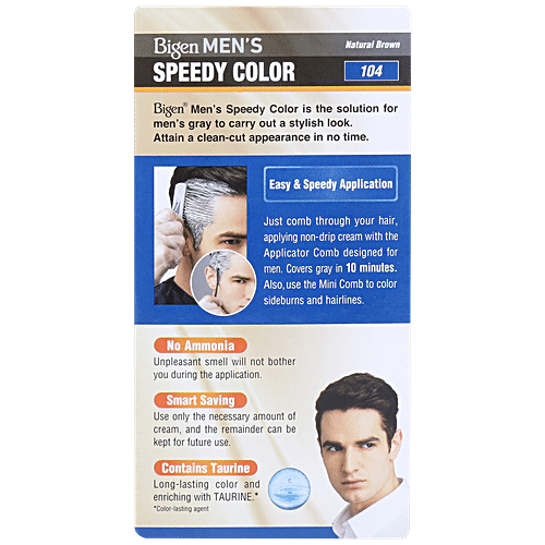 Buy Bigen Mens Speedy Hair Colour With Olive Oil And Taurine Natural Brown 104 No Ammonia 2098