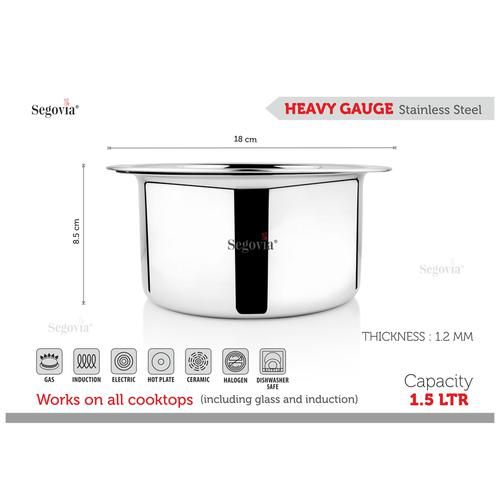Buy Segovia Stainless Steel Tope/Patila - With Lid, Heavy Gauge, Induction  Friendly Online at Best Price of Rs 549 - bigbasket