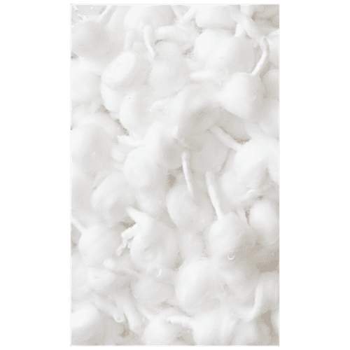 VC Cotton Wicks Round Pooja Batti - White Colour, 540 pcs