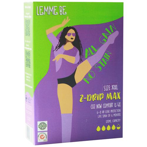 Buy Lemme Be Period Panties - For Women, 2XL, Black, Reusable