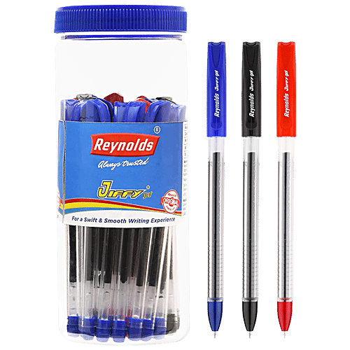 Buy Reynolds Jiffy Gel Pen - Blue, Black & Red, Smooth To Write Online ...