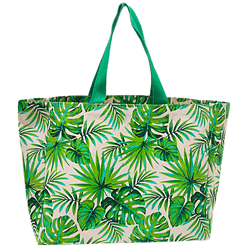 Buy Earthbags Cotton Canvas Shopping Bag/Carry Bag - Green Printed ...