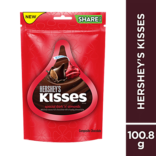 Buy Hersheys Kisses Special Dark N Almonds Chocolate - Rich Flavour ...