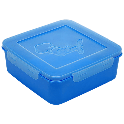 Gluman Chef Square Containers - Plastic, Durable, Stackable, Blue, 4 ...