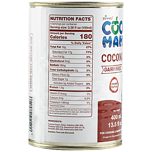 Coco mama Coconut Milk - Rich, Creamy, Dairy Free, For Cooking & Baking, 400 ml Tin 