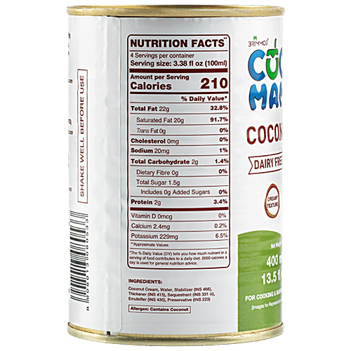 Buy Coco Mama Coconut Cream Thick Creamy Dairy Free For Cooking And Baking Online At Best 0236