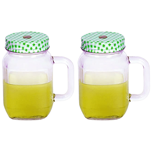 Buy Mason Jar Mug with Lid & Straw 500Ml Online at Best Prices in India -  JioMart.