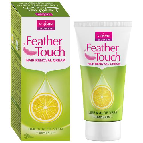 VI-JOHN  Feather Touch Hair Removal Cream - Lime & Aloe Vera, For Dry Skin, 40 g Tube 