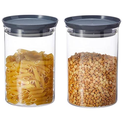 Buy YouBee Plastic Kitchen Storage Container - Air-Tight, Transparent,  Stackable, Grey Lid Online at Best Price of Rs 229 - bigbasket