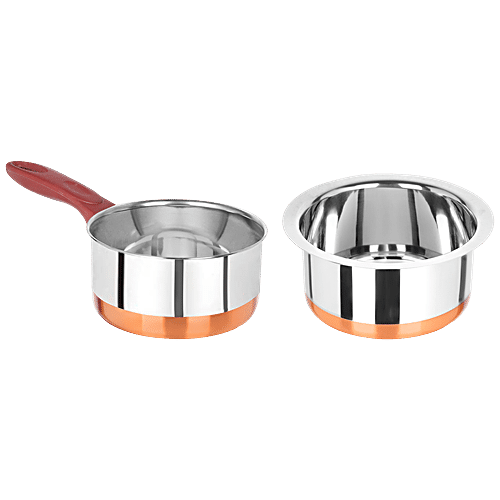 Buy Omega Stainless Steel Copper Bottom Cookware Set Deluxe Induction Base Silver Online At 5690