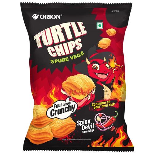 Buy Orion Turtle Chips Spicy Devil Corn Chip - 100% Veg Party Snack ...