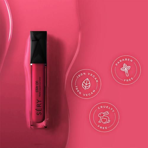 SERY Stay On Matte Liquid Lipstick - Enriched With Vitamin E, Highly Pigmented, LSO-22, 5 ml Sweet Plum 