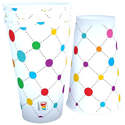 Buy Paricott Paper Cup - Mix Design, Assorted Colour, Eco-friendly