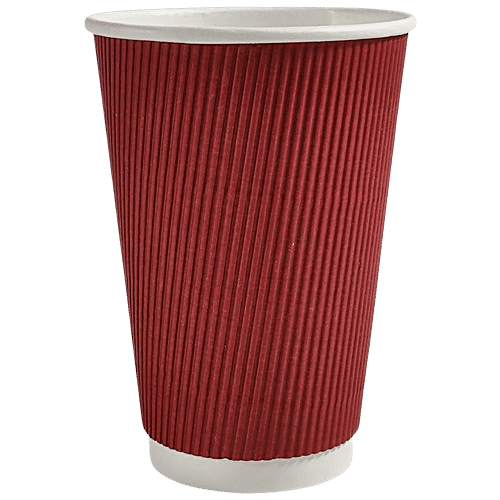 Buy Paricott Paper Cup - Rippled, Maroon, Eco-friendly, Biodegradable ...