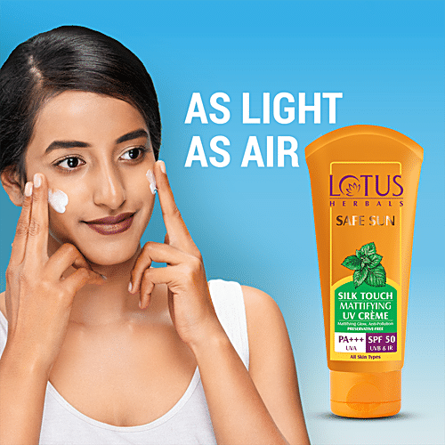 Buy Lotus Herbals Safe Sun Silk Touch Mattifying Uv Creme Spf 50 Pa Anti Pollution 7715