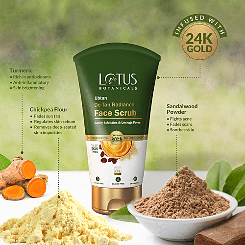 Buy Lotus Botanicals Ubtan De-Tan Radiance Face Scrub - Infused With 