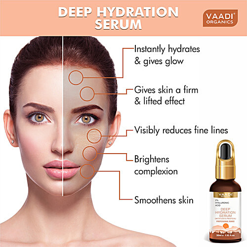 Buy VAADI HERBALS Deep Hydration Serum With 2% Hyaluronic Acid & Oats ...