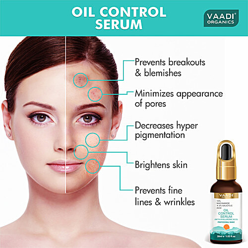 Buy VAADI HERBALS Oil Control Serum With 10 % Niacinamide, 2% Salicylic ...