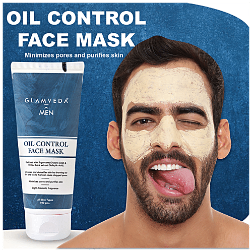 Buy Glamveda Men Oil Control Face Mask Light Aromatic Fragrance Minimises Pores Purifies 0284