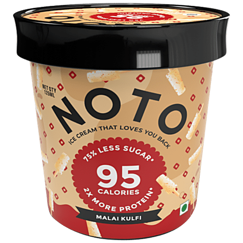 Buy Noto Ice Cream Malai Kulfi Ice Cream - 75% Less Sugar, 2X Protein ...