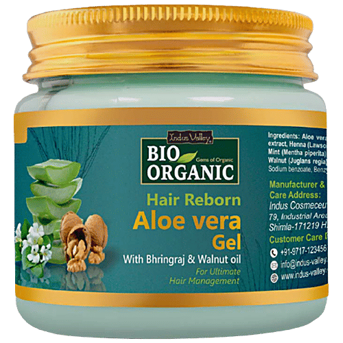 Buy Indus Valley Bio Organic Hair Reborn Aloe Vera Gel With Bhringraj