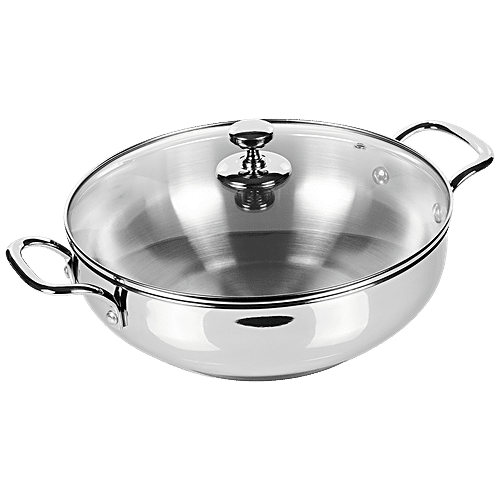 Buy Milton ProCook Stainless Steel Kadhai - Pro Cook, With Glass Lid ...