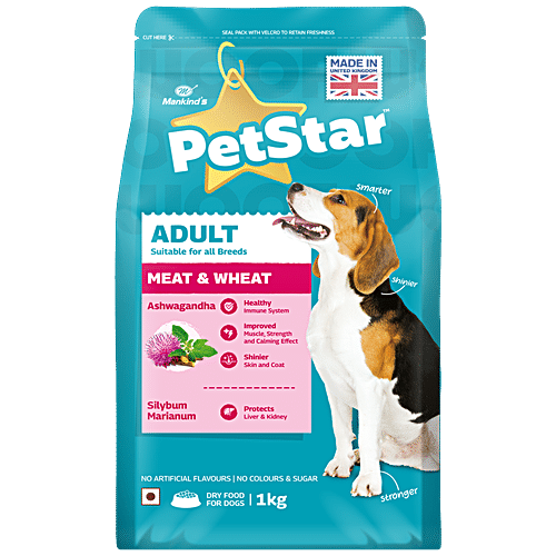 Mankind s Petstar Dry Dog Food Meat Wheat For All Breeds Adults 1 kg