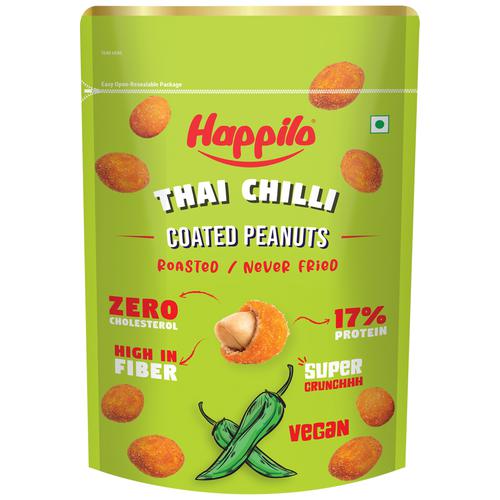Happilo Thai Chilli Coated Peanuts, 150 g  Crunchy & Nutty, Roasted, High In Protein & Dietary Fibre, No Cholesterol, Vegan
