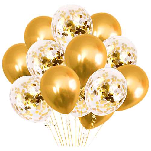 Buy Party Propz Golden Latex & Confetti Balloons Online at Best Price ...