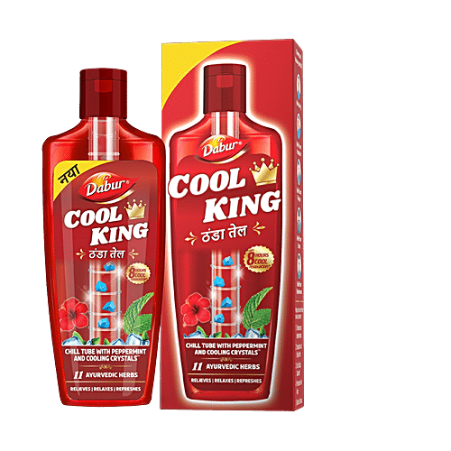 Dabur Cool King Thanda Tel - With 11 Ayurvedic Herbs, Relieves Headache, Fatigue, Stress & Sleeplessness, 87 ml  