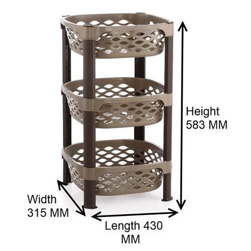 Buy Nakoda Prestige Multipurpose Kitchen Storage Rack - Big III, Assorted  Colour, Length 430, Width 315, Height 583 mm Online at Best Price of Rs 559  - bigbasket