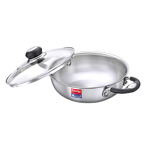 Buy Kitchen Essentials Tri Ply Stainless Steel Kadai - 3 Layer, With  Induction Base & Lid, 24 cm Online at Best Price of Rs 2199 - bigbasket