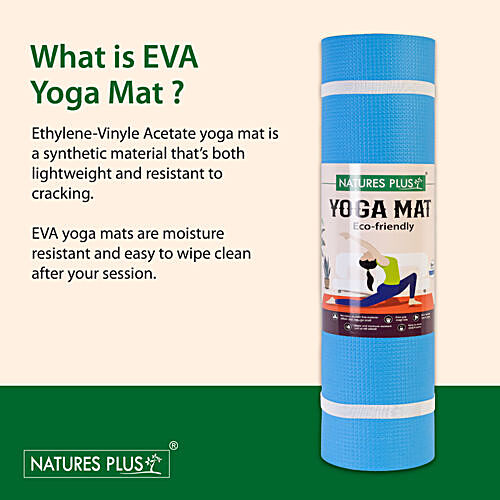 Buy NATURES PLUS Yoga Mat 6 Mm - Blue, EVA Material Online at Best