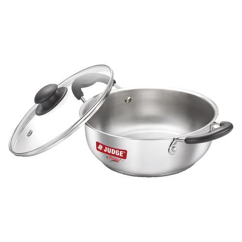 Buy Kitchen Essentials Tri Ply Stainless Steel Kadai - 3 Layer, With  Induction Base & Lid, 24 cm Online at Best Price of Rs 2199 - bigbasket