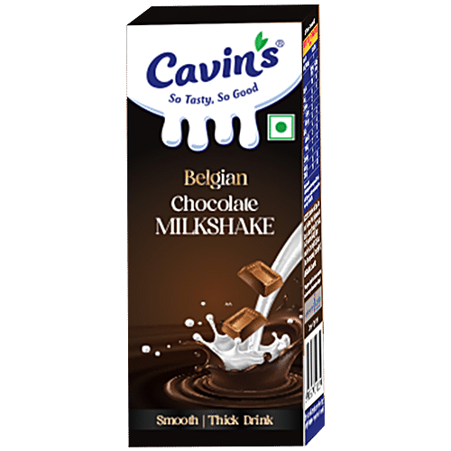 Cavins Belgian Chocolate Milkshake, 170 ml Tetra Pak With Calcium, Supports Strong Bones