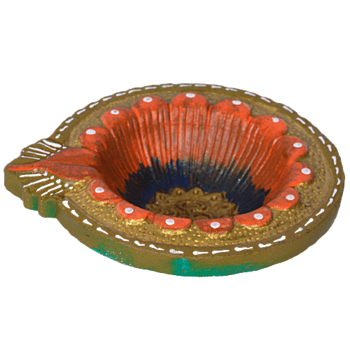 mbc Handmade Mini Flower Clay Mitti Diya - Traditional, For Pooja, Diwali, Home Decor, Navratra, 1 pc  