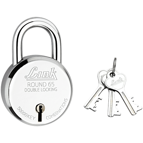 Buy Link Round 65 mm Double Locking Padlock - With 3 Keys Online at ...