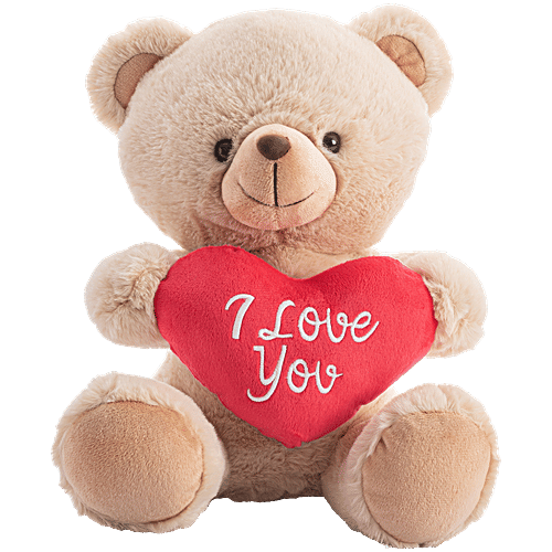 Buy Dimpy Stuff Teddy Bear With Heart - Beige, I Love You Quote Online ...