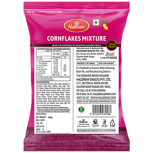 Buy Haldirams Namkeen Cornflakes Mixture Del 200 Gm Pouch Online at the ...