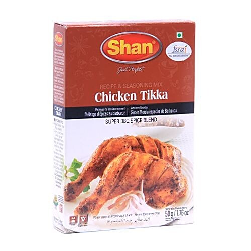 Buy Shan Seasoning Mix For Chicken Tikka Bbq 50 Gm Carton Online At The ...