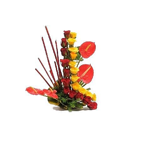 Buy FERNS N PETALS Flower Bouquet - Modern Basket Online ...