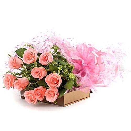 Buy Blooms & Bouquets Flower Bouquet - Pink Roses Bunch Online at Best ...