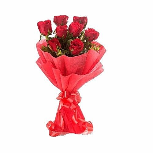 Buy BLOOMS & BOUQUETS - RNP Flower Bouquet - 8 Delightful Red Roses ...